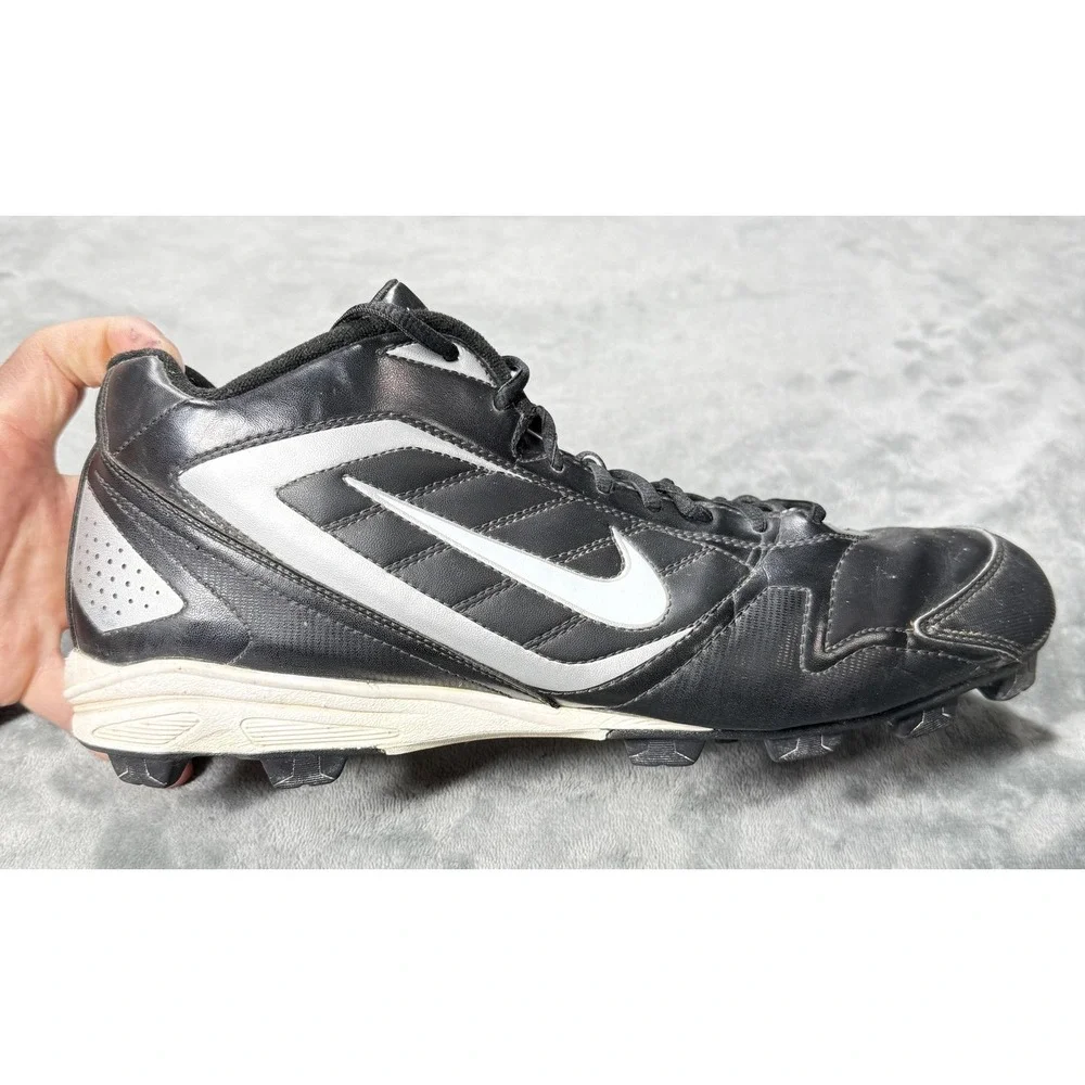 Nike Football Cleat Shoes Mens Size 13‎ Black White Mid Molded 375559-011